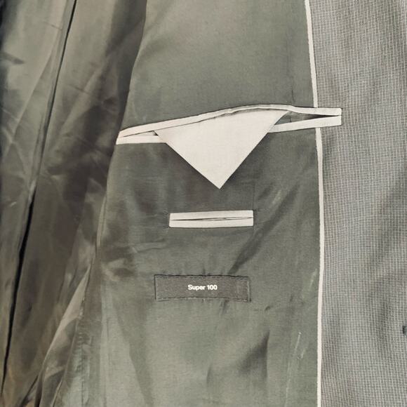 Boss Hugo Size 38R Men's Super 100 Wool Sport Coat Blazer Jacket Charcoal Gray - Picture 7 of 10